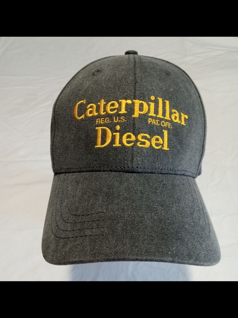 Caterpillar Gray Hat with Yellow Embroidered Logo